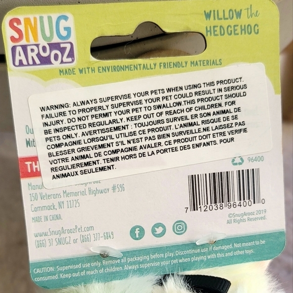 NWT SnugArooz  Willow the Hedgehog Tie-Dyef Dog Toy - Picture 8 of 8